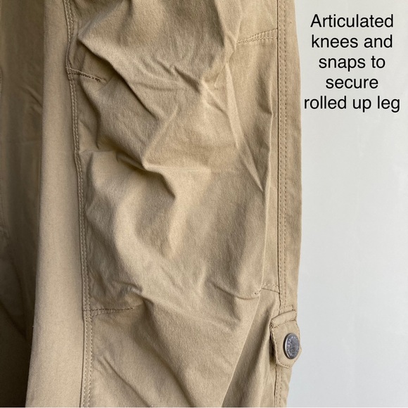 PATAGONIA size 4 Rock Craft roll up pants Ash Tan athletic hiking pants pockets - Picture 8 of 16